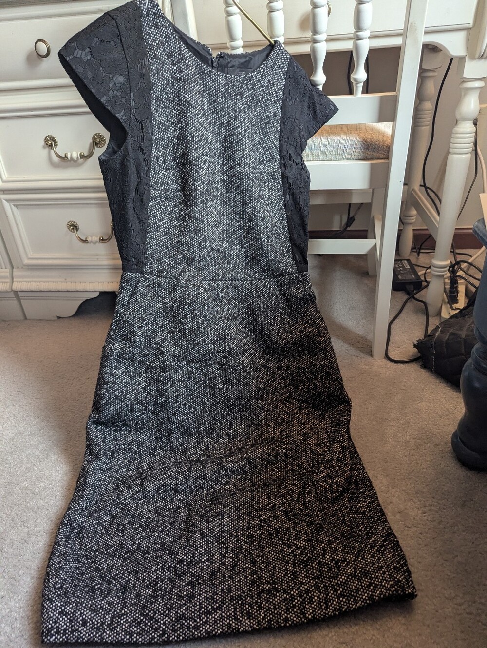 J.Crew black and white tweed sheath dress (0)